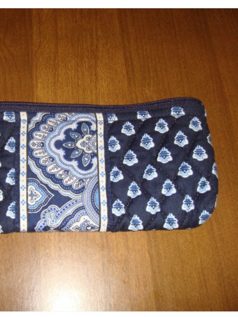 Vera Bradley Navy Paisley Brush/Pencil Case Nantucket